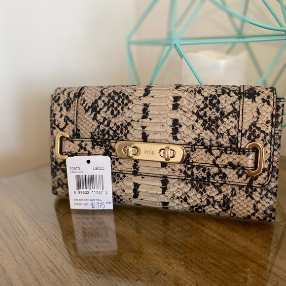 Coach Embossed Exotic Leather Swagger Wallet - Picture 6 of 9